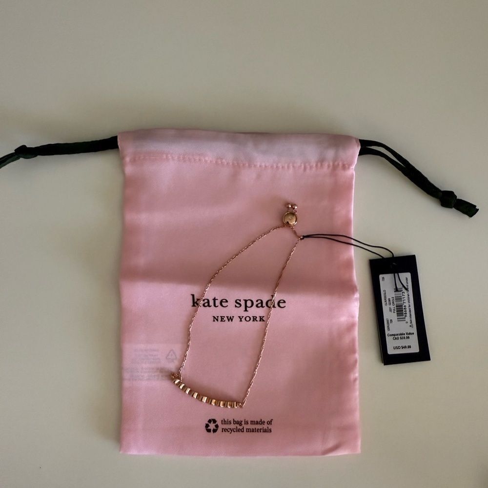 Kate Spade New York Rose Gold Circle of Love Adjustable Bracelet NWT - Picture 5 of 5